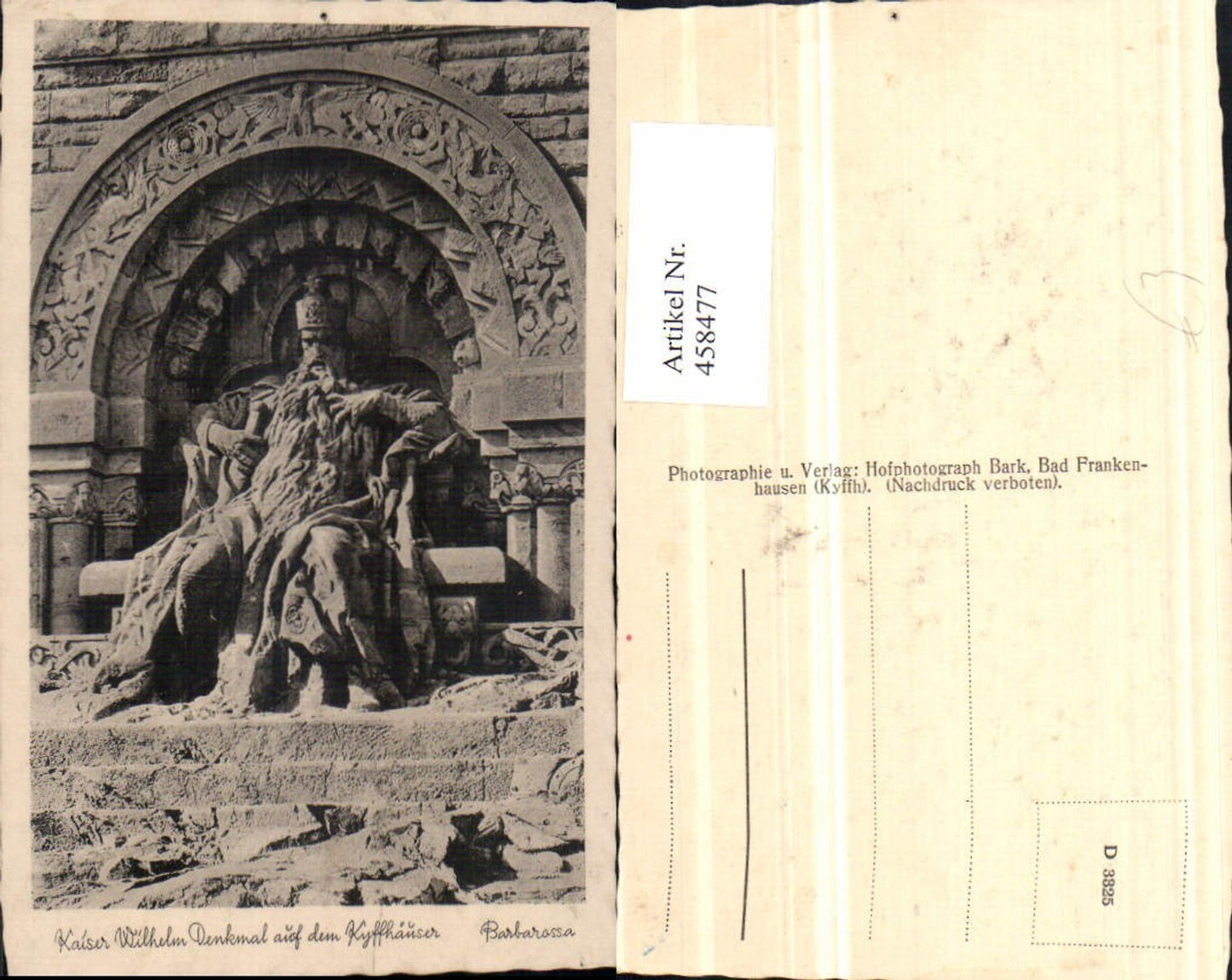 458477, Kyffhäuser Kaiser Wilhelm Monument Barbarossa