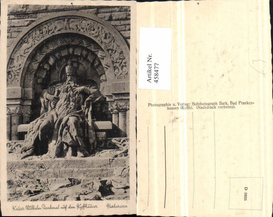 458477,Kyffhäuser Kaiser Wilhelm-Denkmal Barbarossa