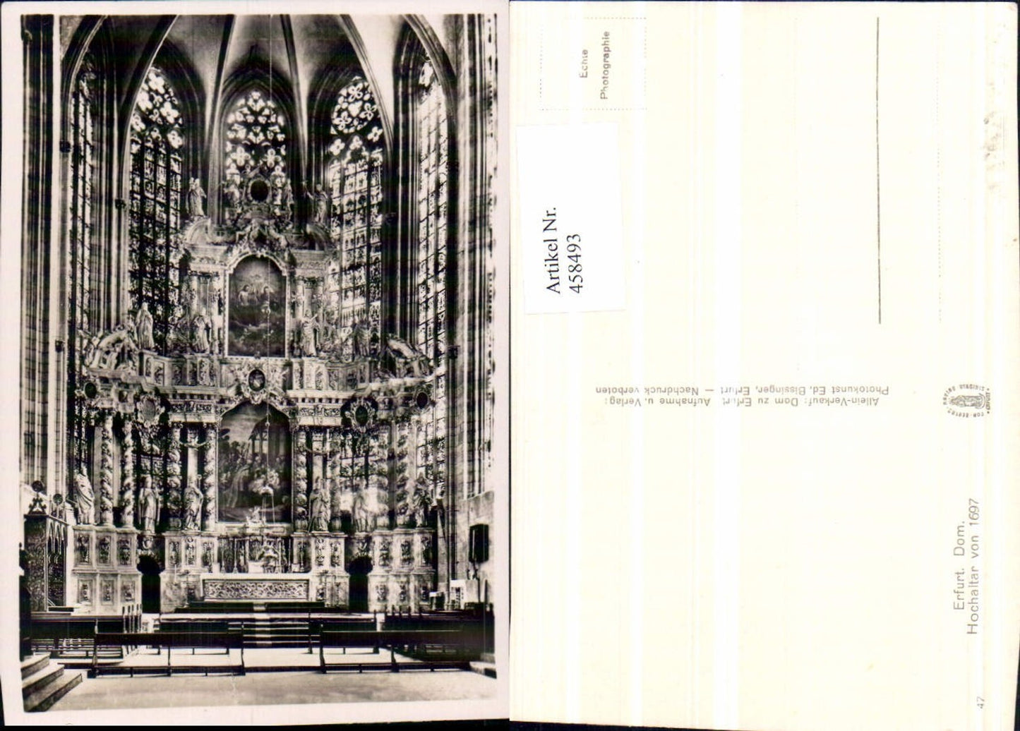 458493, Erfurt Cathedral Church Interior view High altar