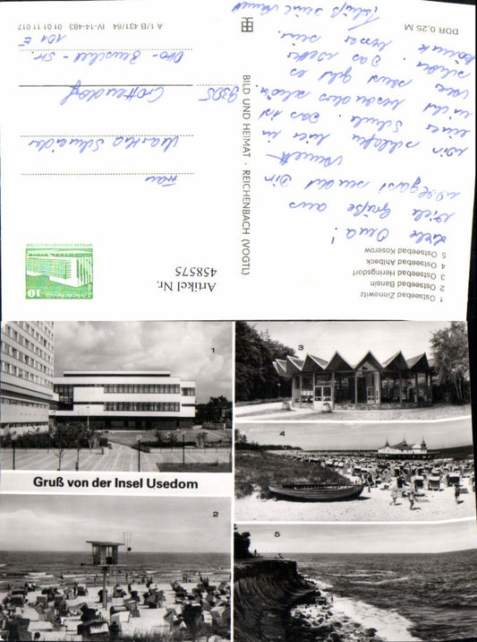 458575,Usedom Ostseebäder Zinnowitz Bansin Ahlbeck Mehrbildkarte pub VEB