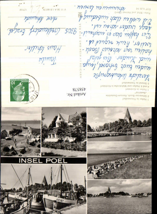 458578,Insel Poel Kirchdorf Hafen Wehrkirche Mehrbildkarte pub VEB