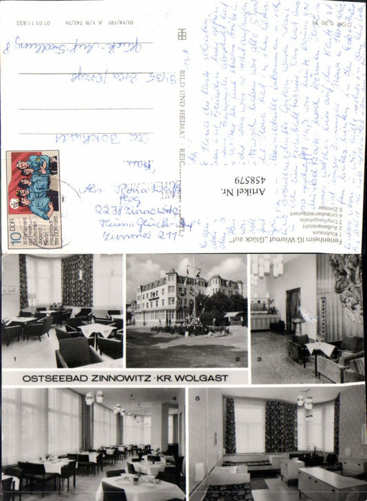 458579,Ostseebad Zinnowitz Ferienheim Glück auf Mehrbildkarte pub VEB