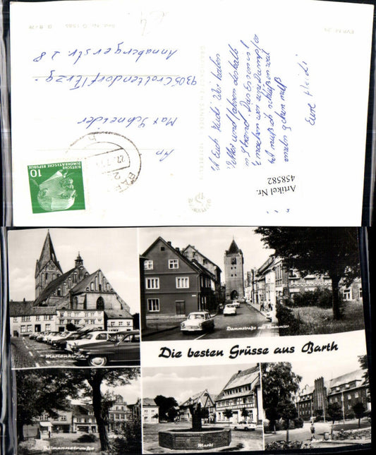 458582,Barth Marienkirche Markt Rathaus Mehrbildkarte