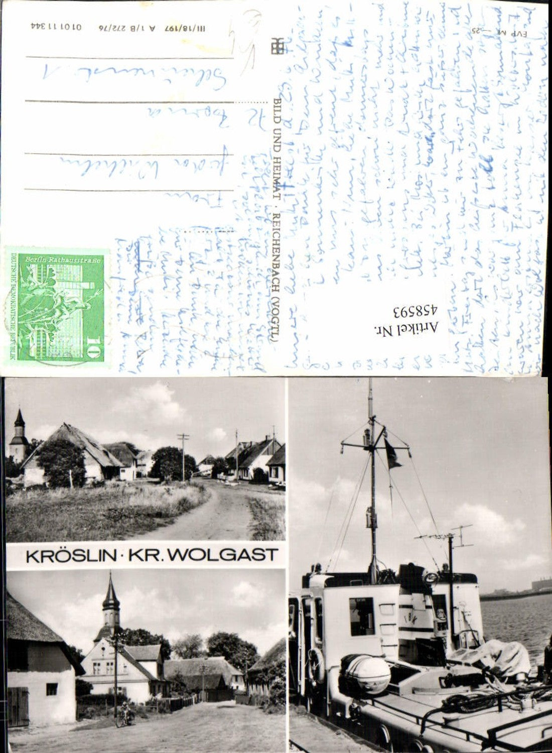 458593,Kröslin Teilansicht Boot Mehrbildkarte pub VEB