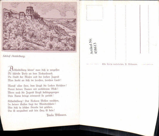 458613, Artist AK Heidelberg Castle Text