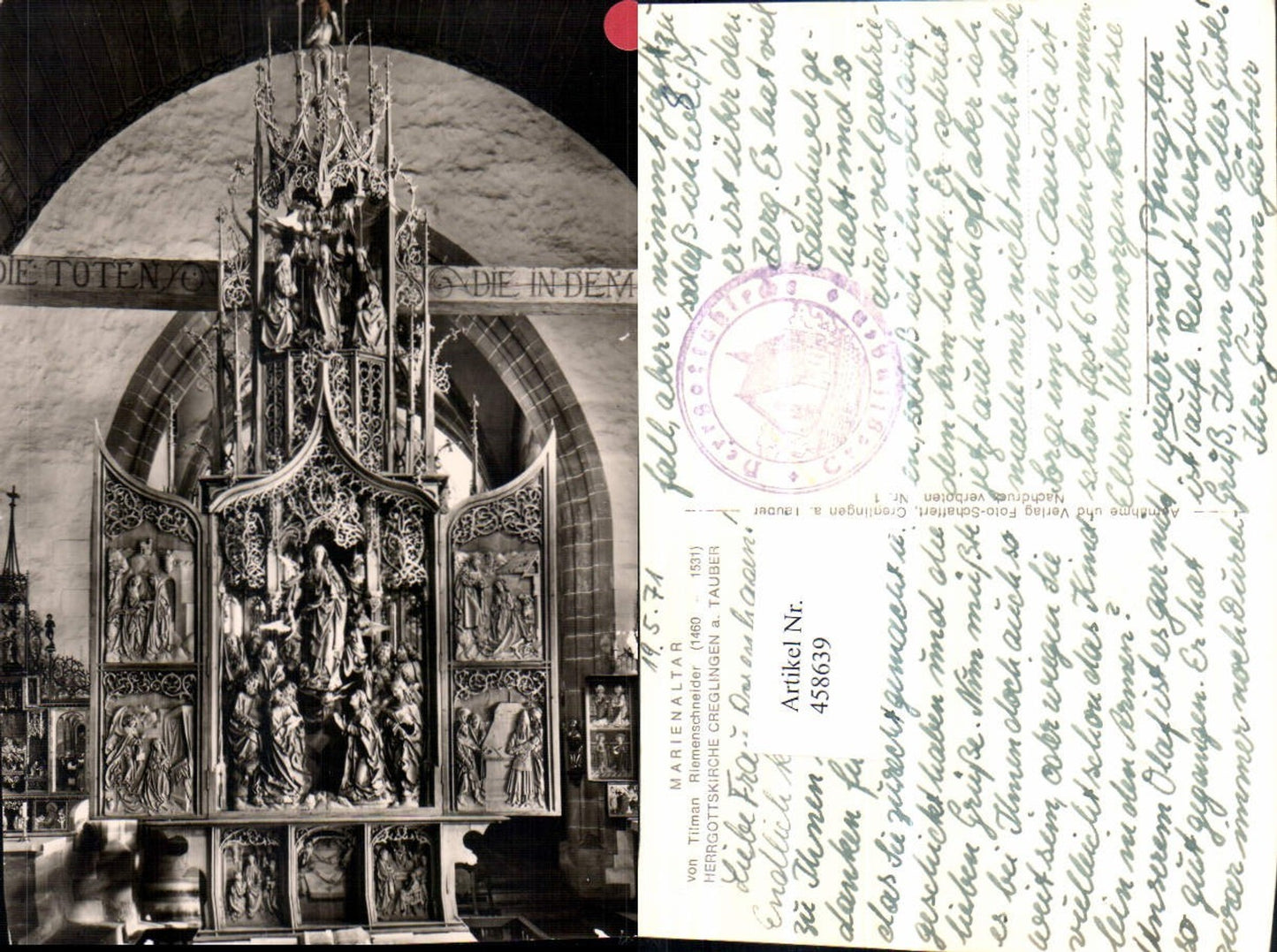 458639, Creglingen a. Tauber Church Marian altar