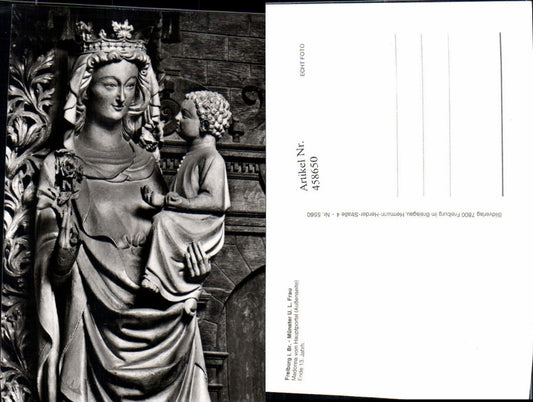 458650, Freiburg im Breisgau Minster Madonna from the main portal Statue