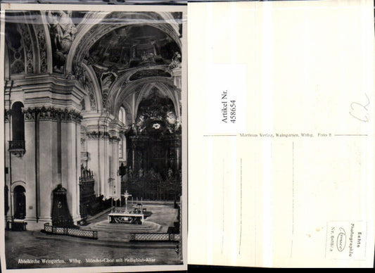 458654, Weingarten Abbey Church Monks' Choir with Holy Blood Altar