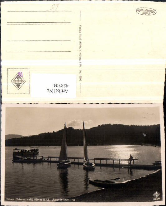 458704, Titisee in the Black Forest, evening atmosphere, lake, boats