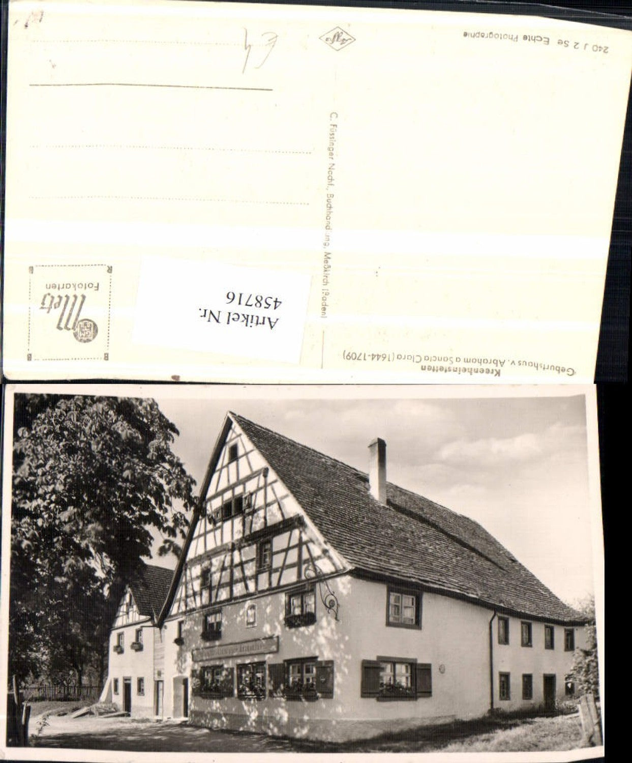 458716,Kreenheinstetten Geburtshaus v. Abraham a Sancta Clara