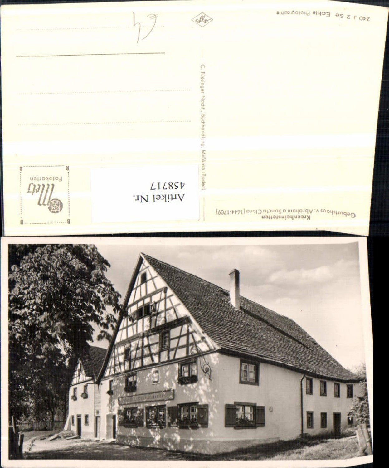 458717,Kreenheinstetten Geburtshaus v. Abraham a Sancta Clara