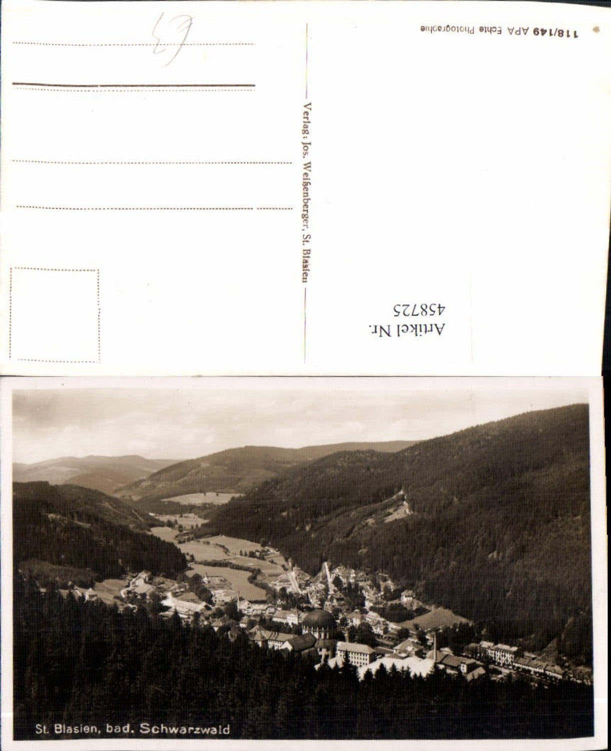 458725,St. Blasien im Schwarzwald Totale