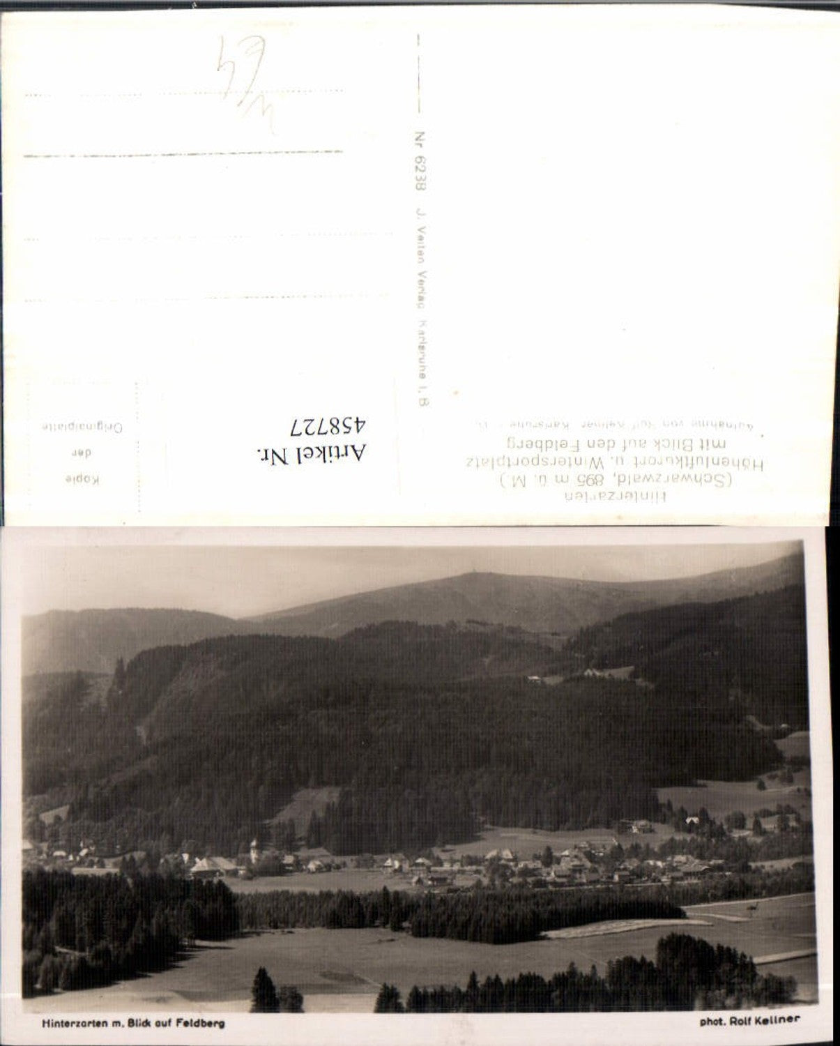 458727, Hinterzarten in the Black Forest, total view including Feldberg