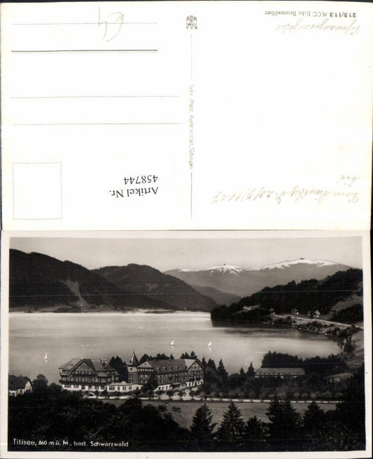 458744, Titisee in the Black Forest, Hotel Lake Mountain Scenery