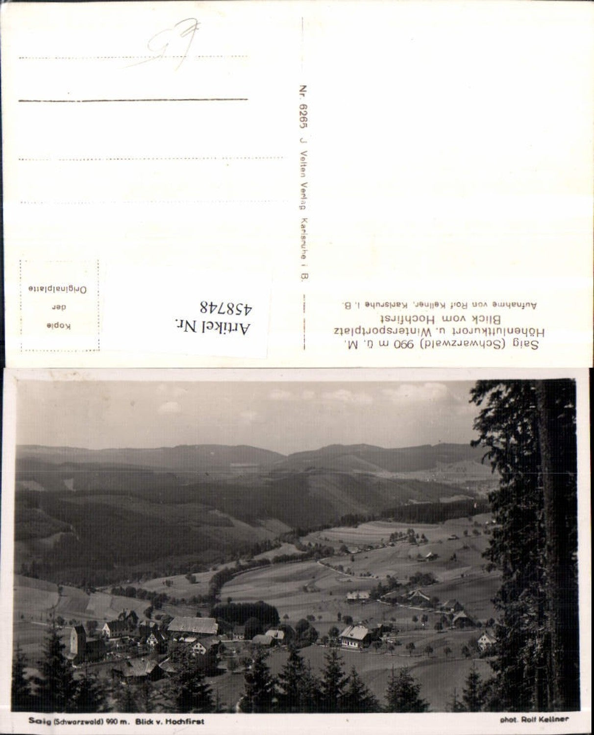 458748, Saig in the Black Forest, view from the Hochfirst