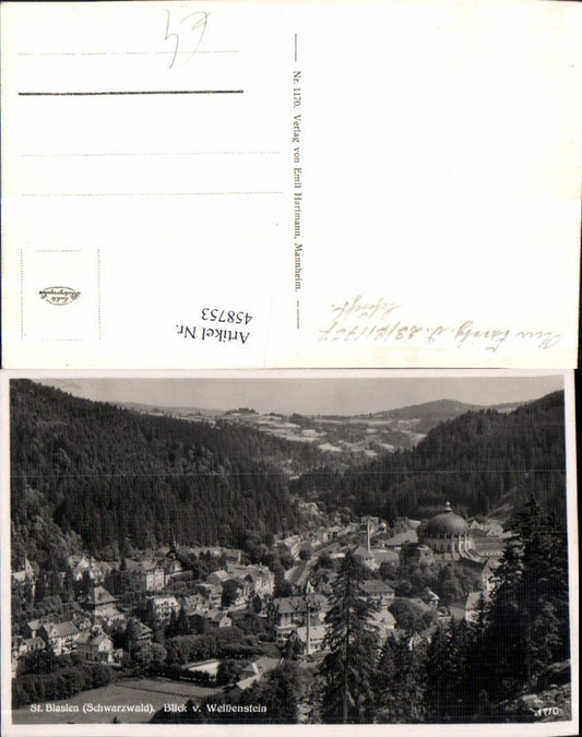 458753, St. Blasien in the Black Forest, total view from Weißenstein