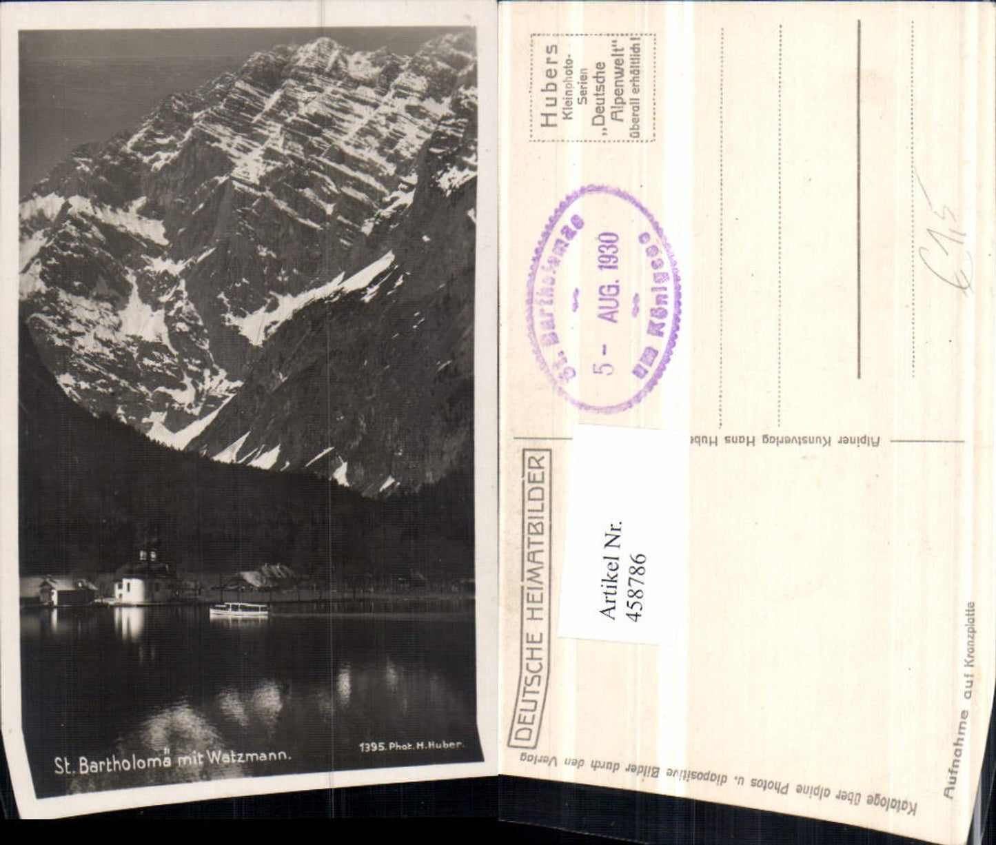 458786,St. Bartholomä am Königssee m. Watzmann Bergkulisse