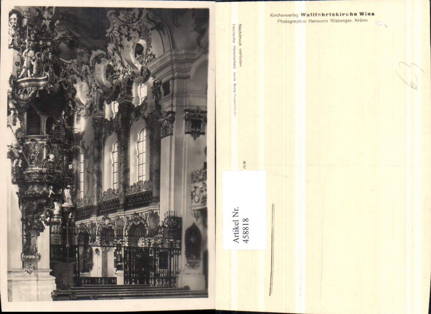 458818,Wies Wallfahrtskirche Kirche b. Steingaden Innenansicht Kanzel