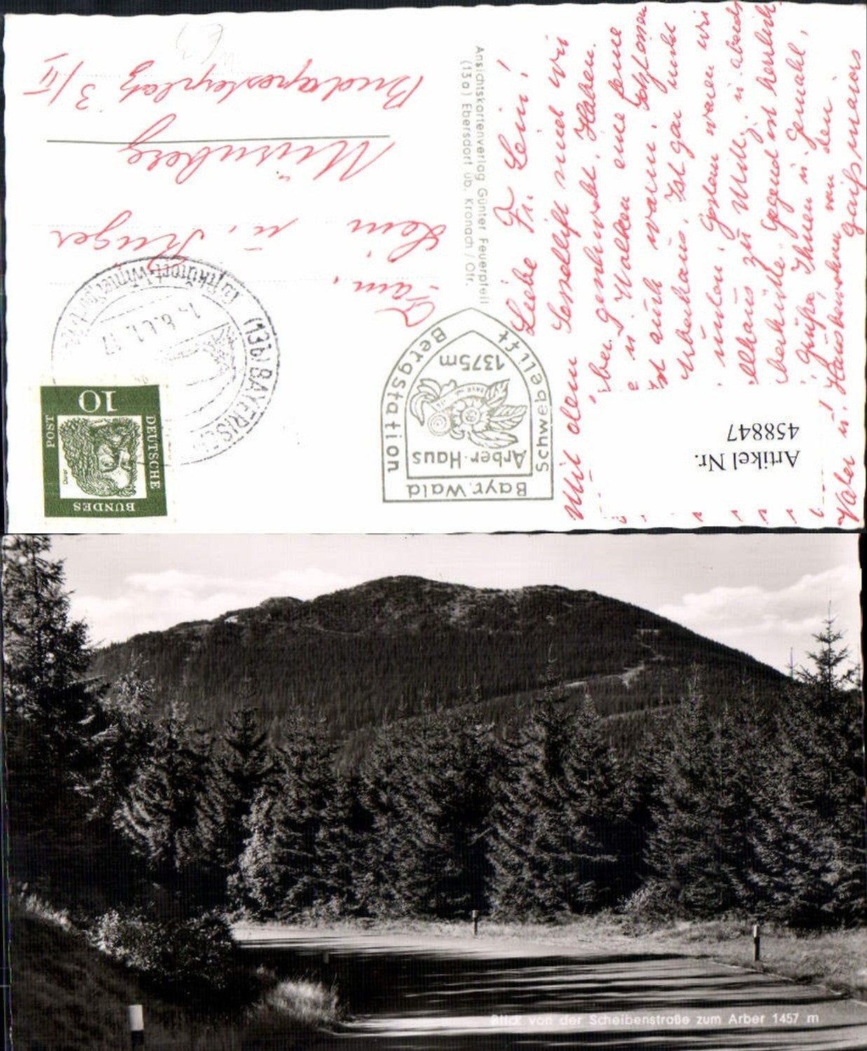458847,Blick von d. Scheibenstraße zum Arber b. Bayerisch Eisenstein