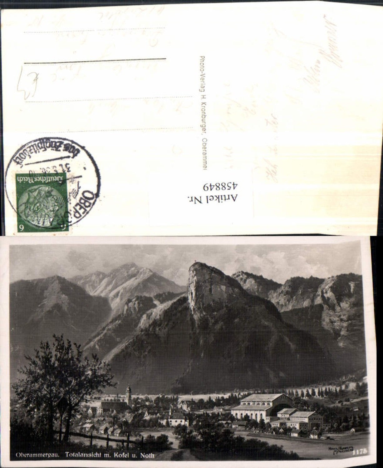 458849,Oberammergau Totale m. Kofel u. Noth Bergkulisse