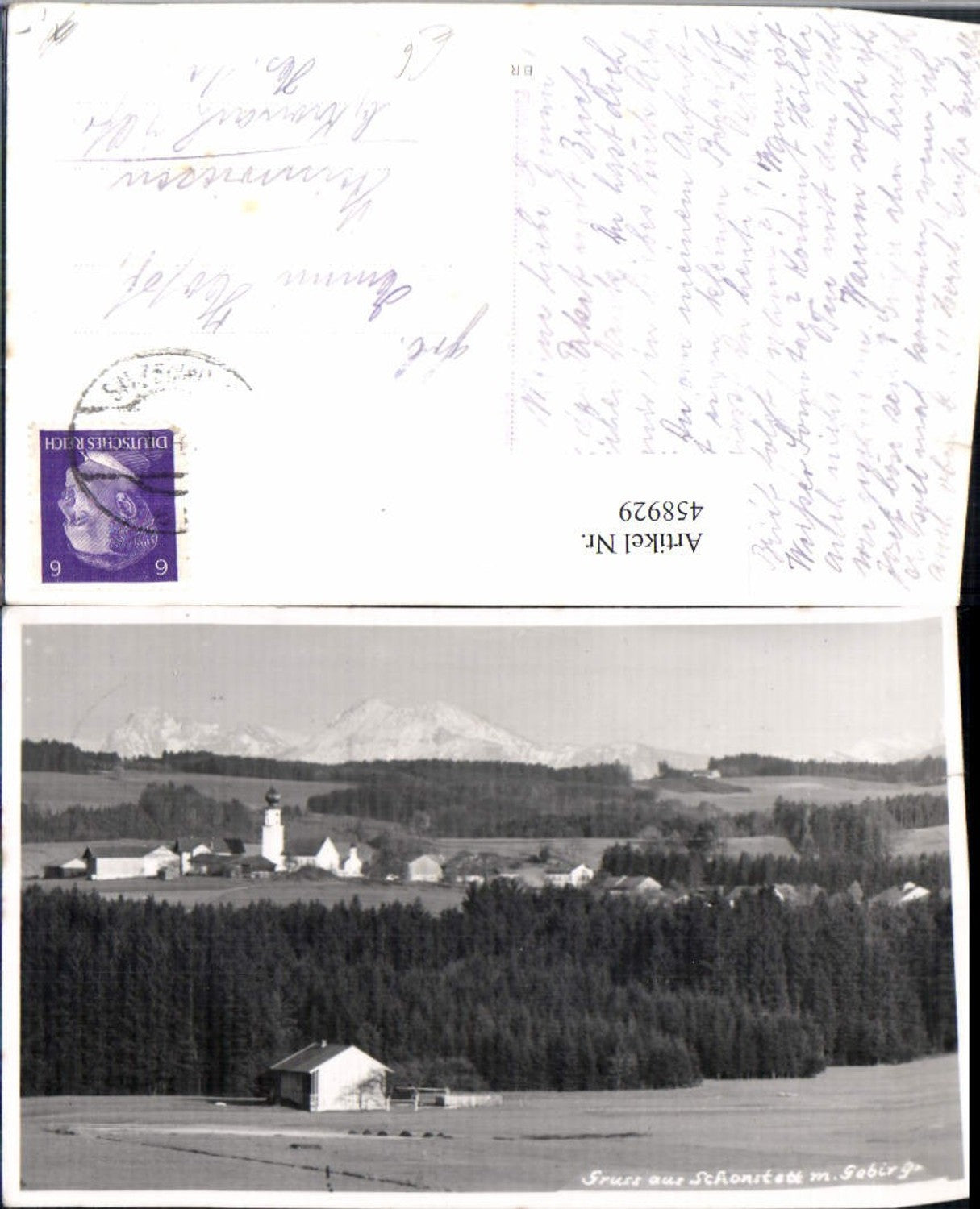 458929,Gruß aus Schonstett Totale m. Gebirge Bergkulisse