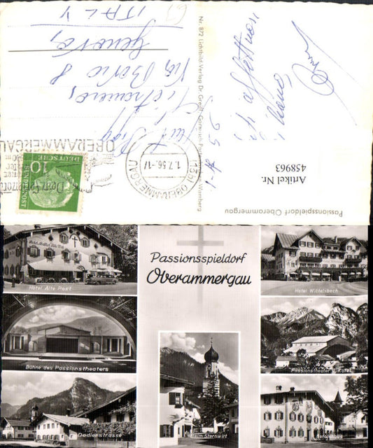 458963,Oberammergau Passionstheater Hotel Mehrbildkarte