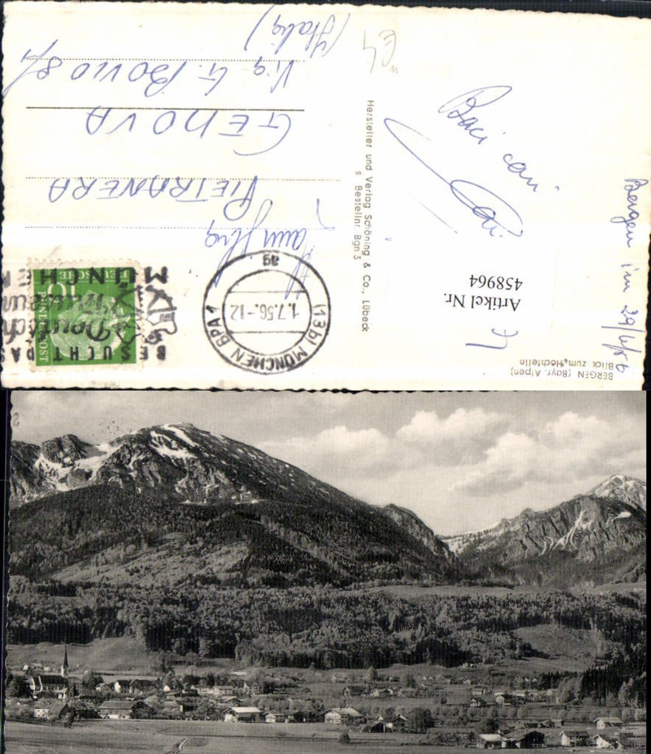 458964,Bergen Totale m. Hochfelln Bergkulisse