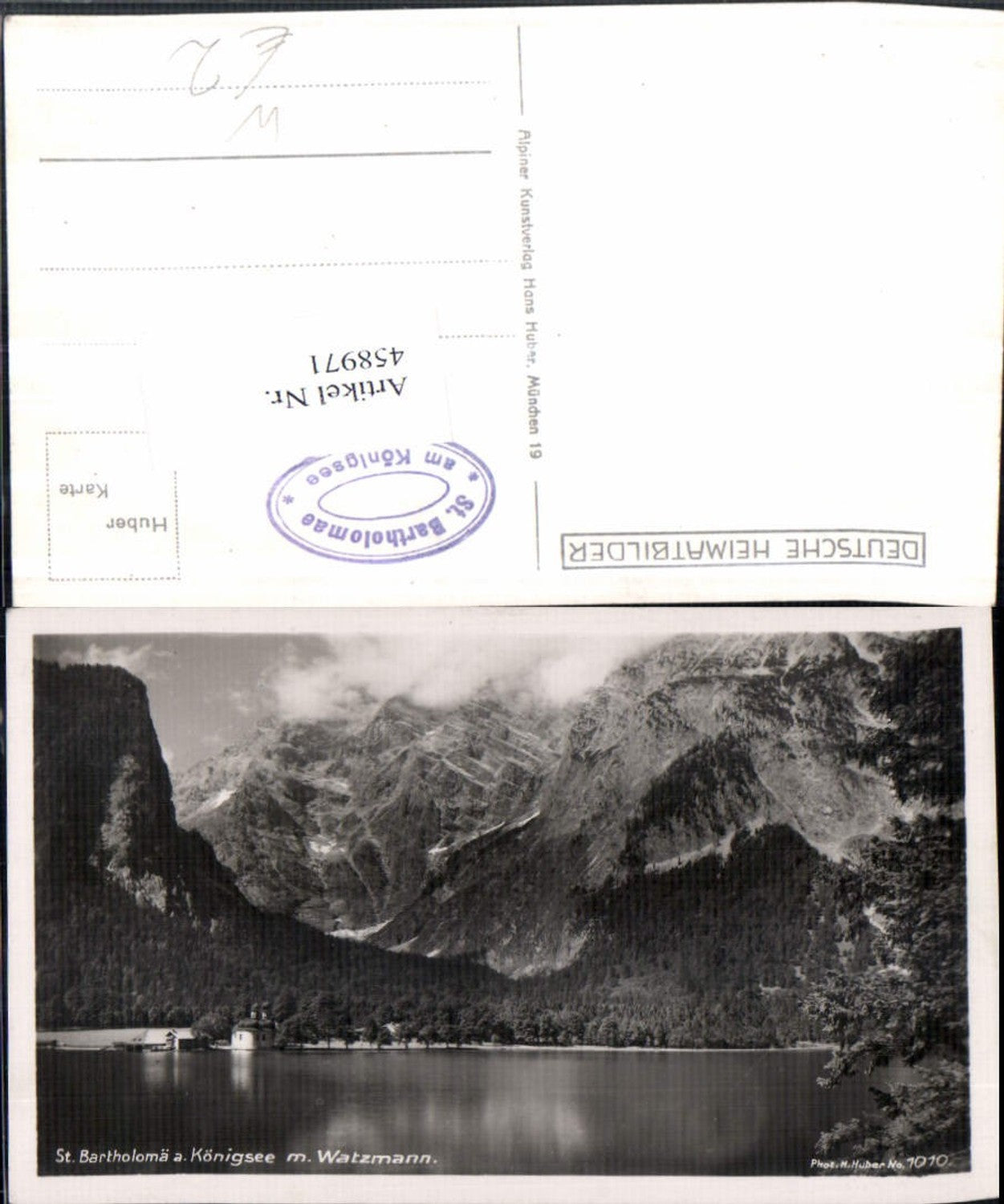 458971,St. Bartholomä am Königssee b. Schönau m. Watzmann Bergkulisse
