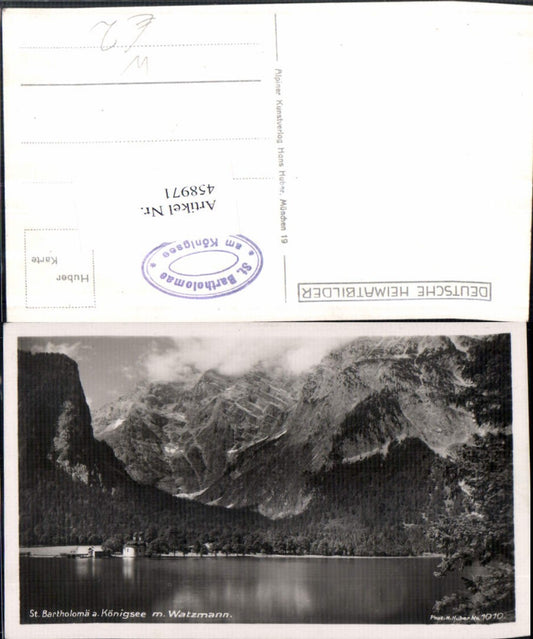 458971,St. Bartholomä am Königssee b. Schönau m. Watzmann Bergkulisse