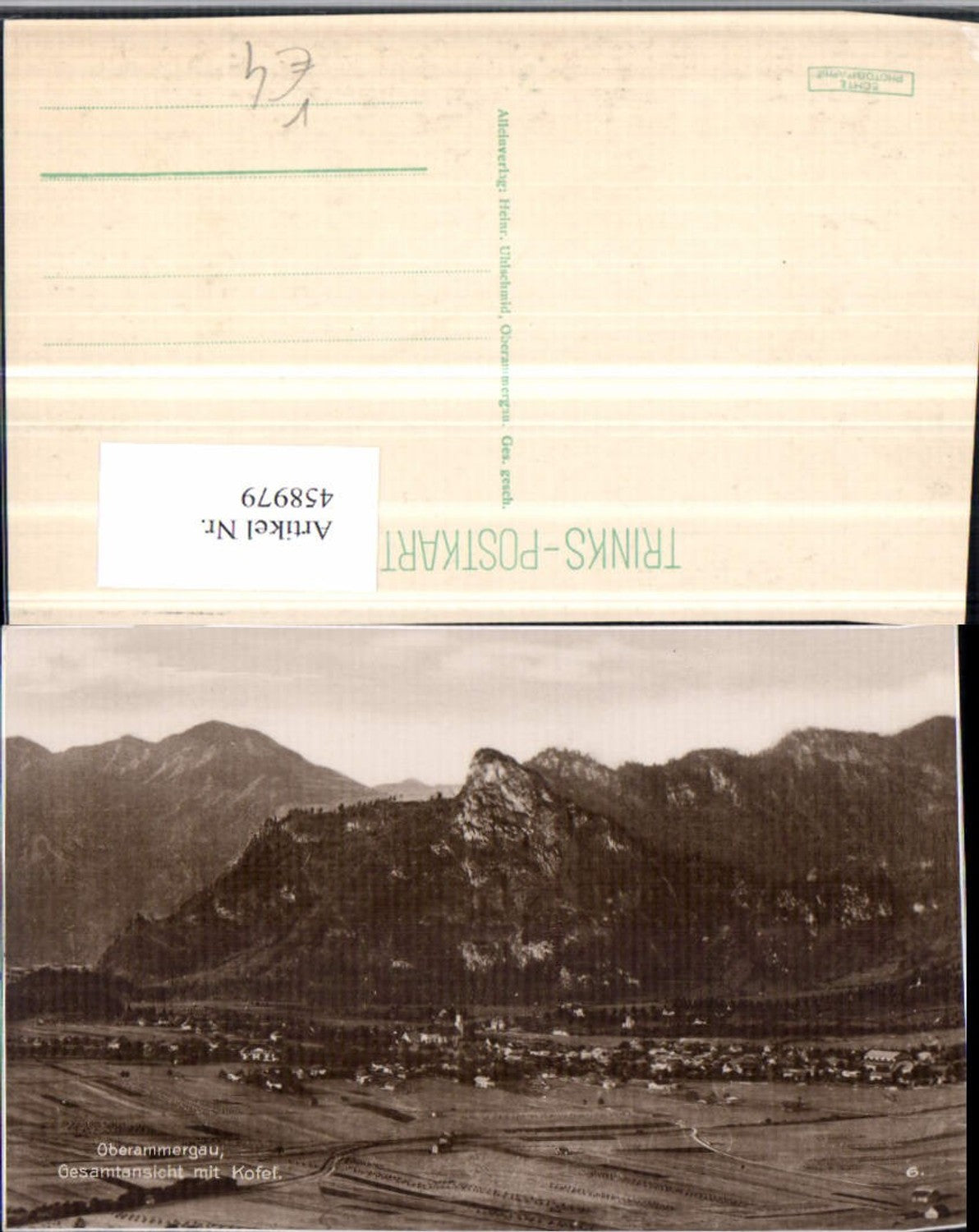 458979,Oberammergau Totale m. Kofel Bergkulisse pub Trinks