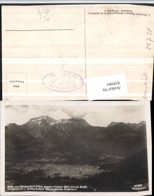 458989,Blick vom Söldenköpfl b. Berchtesgaden geg. Hohen Göll Bergkulisse