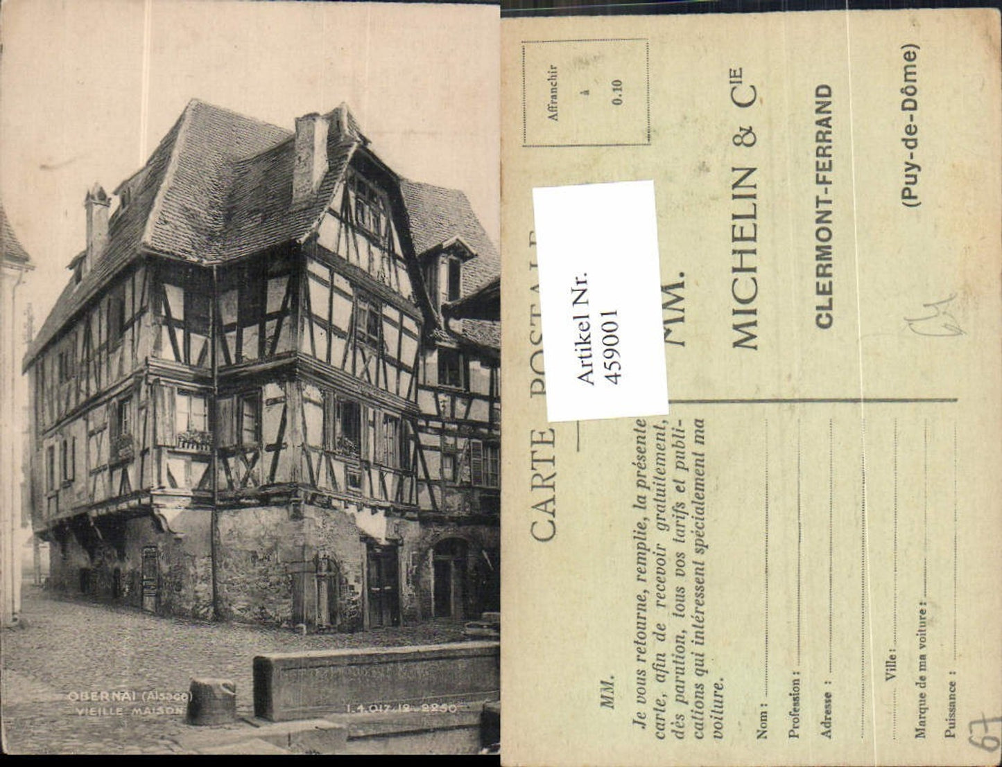 459001,Elsass Bas-Rhin Obernai Vielle Maison Fachwerkhaus