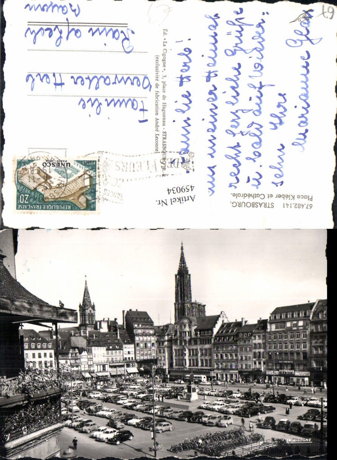 459034,Elsass Bas-Rhin Straßburg Strasbourg Place Kleber et Cathedrale