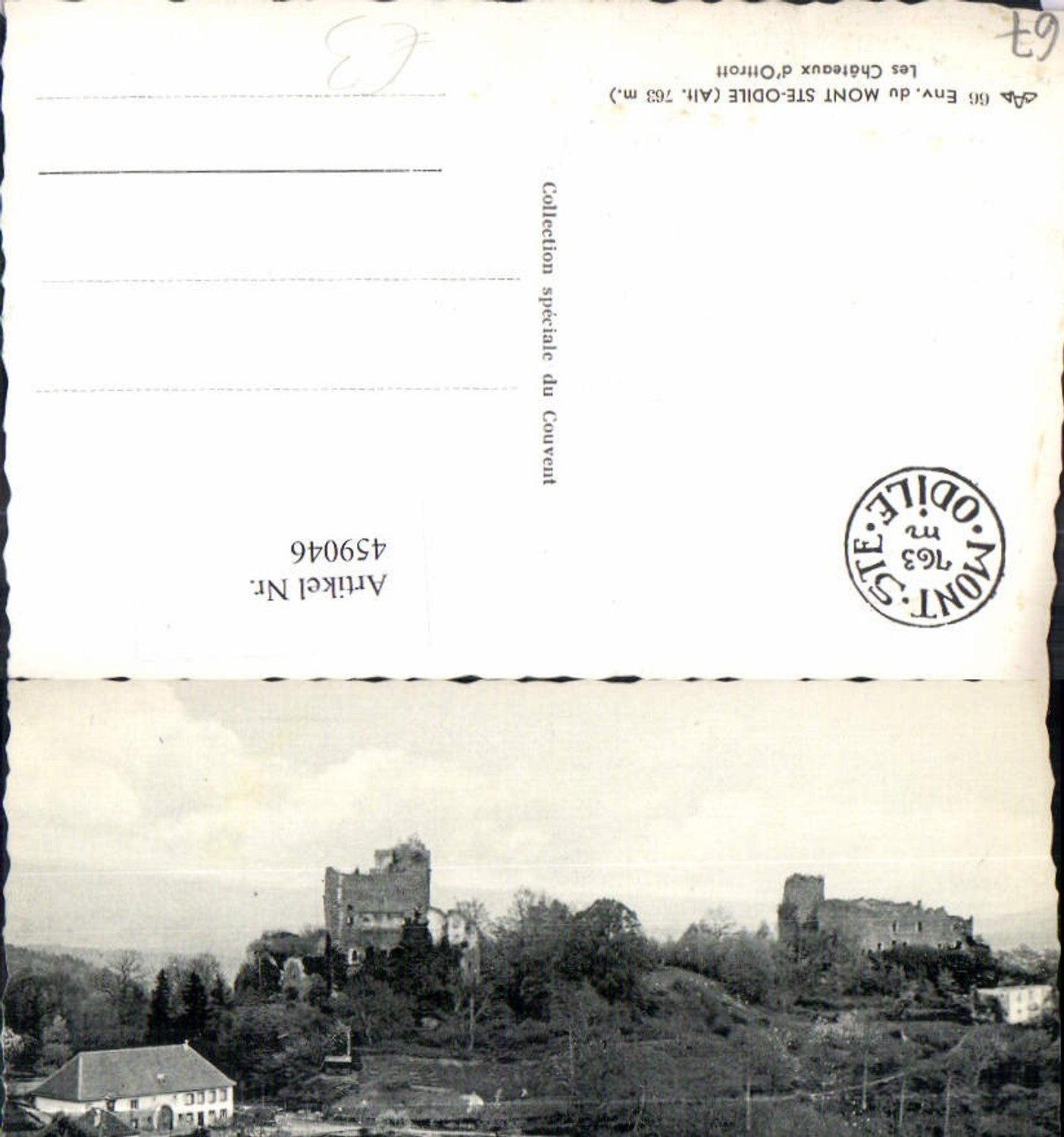 459046,Elsass Bas-Rhin Mont-Ste-Odile Les Chateaux d Ottrott