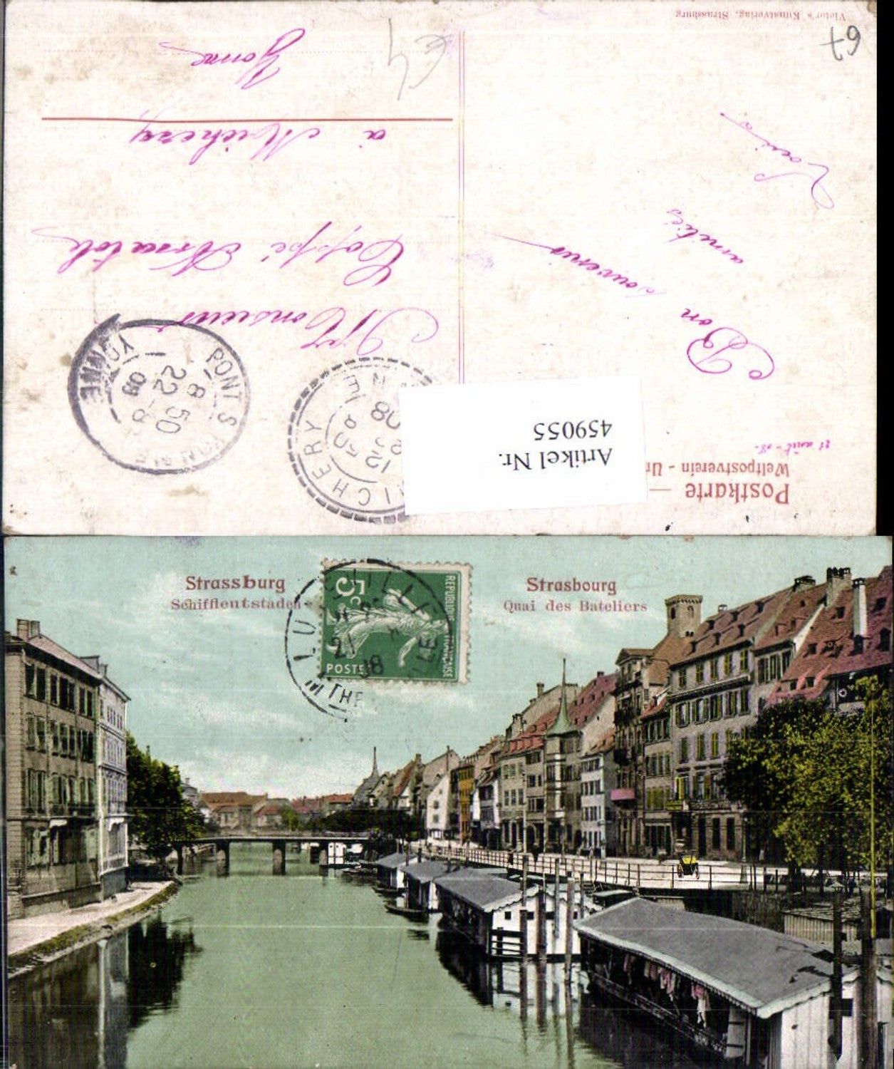 459055,Elsass Bas-Rhin Strasbourg Straßburg Schiffleutstaden Quai des Bateliers