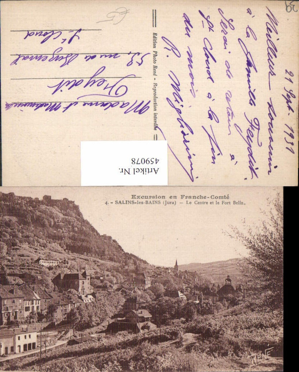 459078,Franche-Comte Jura Salins-les-Bains Le Centre et le Fort Belin