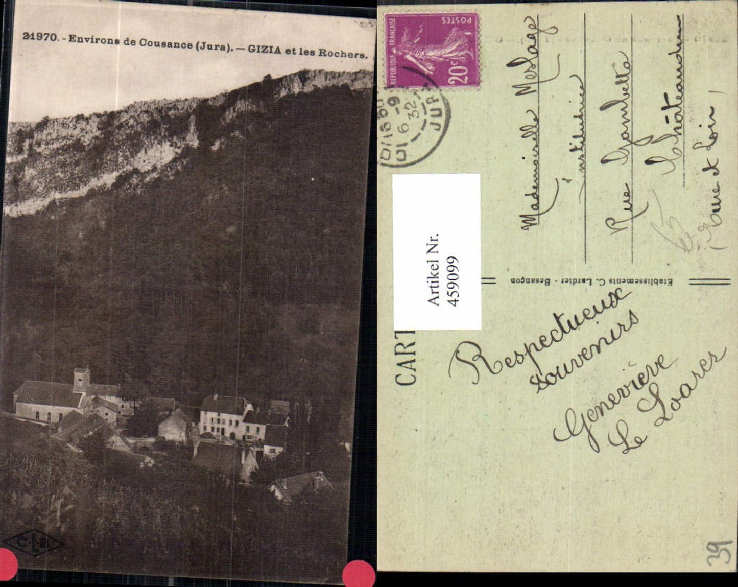 459099,Franche-Comte Jura Cousance Gizia et les Rochers