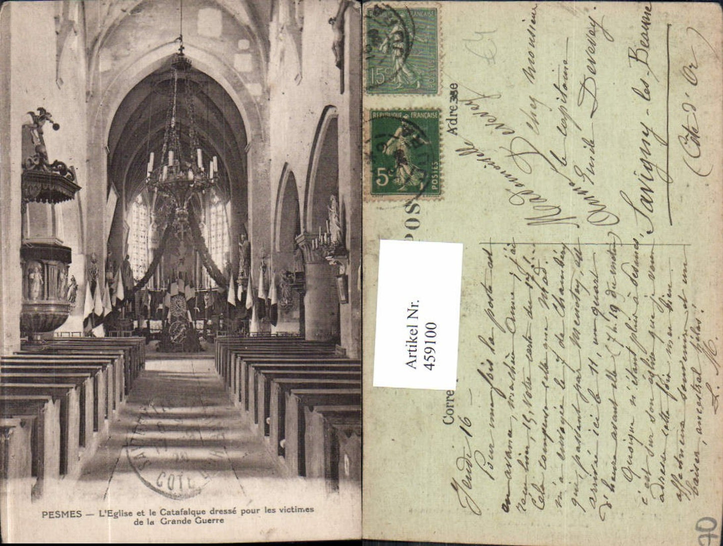 459100,Franche-Comte Haute-Saone Pesmes L Eglise et le Catafalque Kirche