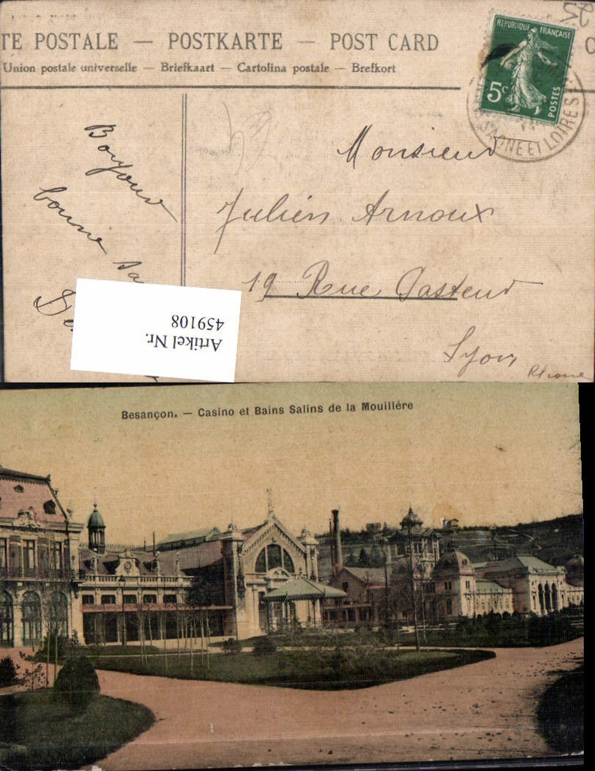 459108,Franche-Comte Doubs Besancon Casino et Bains Salines de la Mouillere Kasino