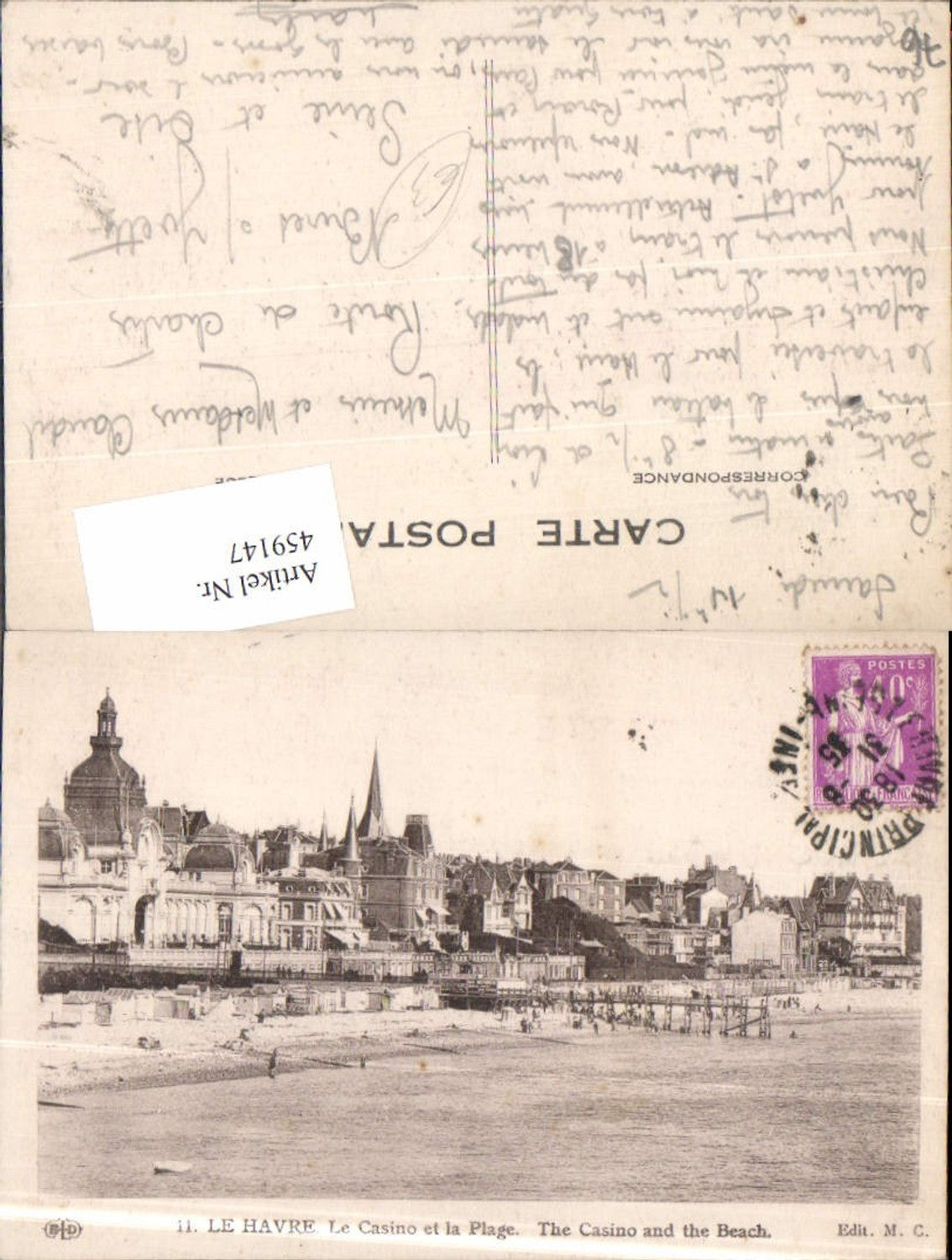 459147,Haute-Normandie Seine-Maritime Le Havre Le Casino et la Plage Strand