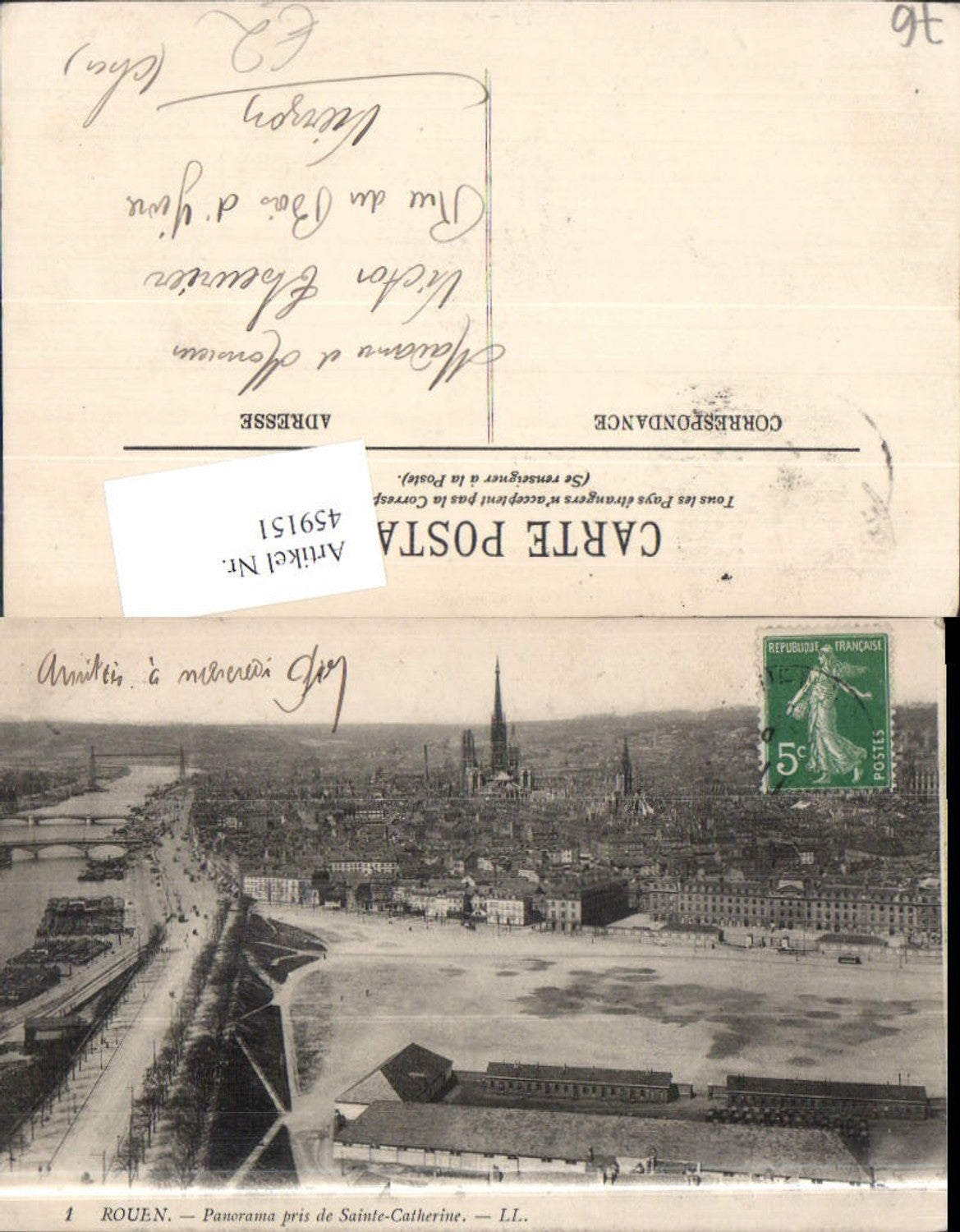 459151,Haute-Normandie Seine-Maritime Rouen Panorama pris de Sainte-Catherine