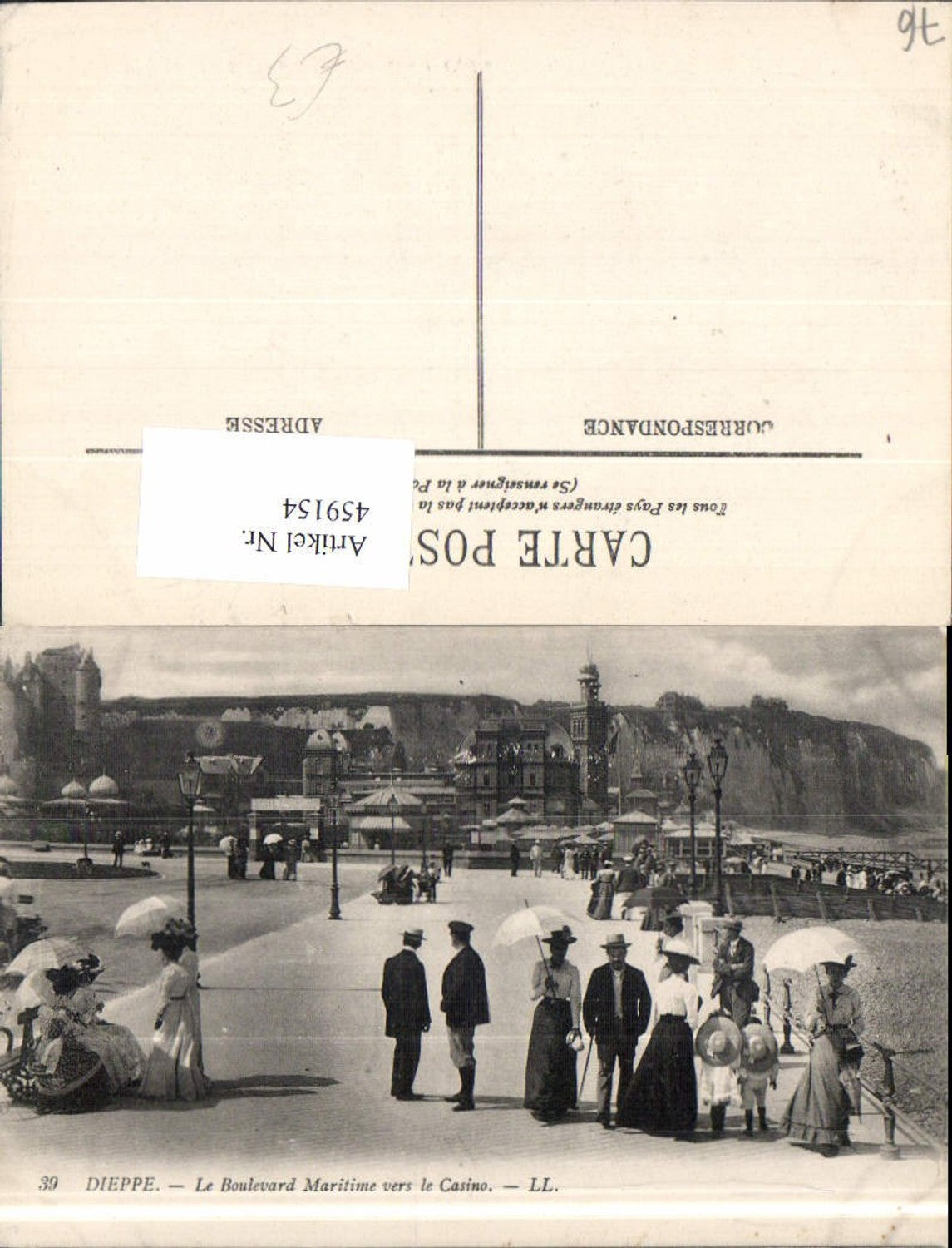 459154,Haute-Normandie Seine-Maritime Dieppe Le Boulevard Maritime vers le Casino