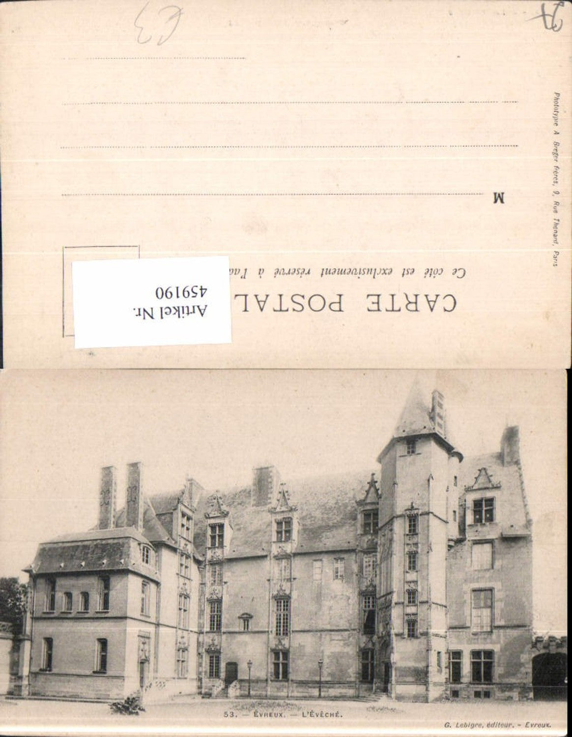 459190,Haute-Normandie Eure Evreux L Eveche Gebäude