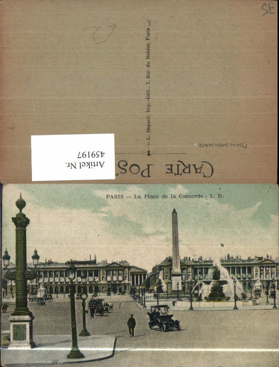 459197,Ile-de France Paris La Place de la Concorde Obelisk Automobil