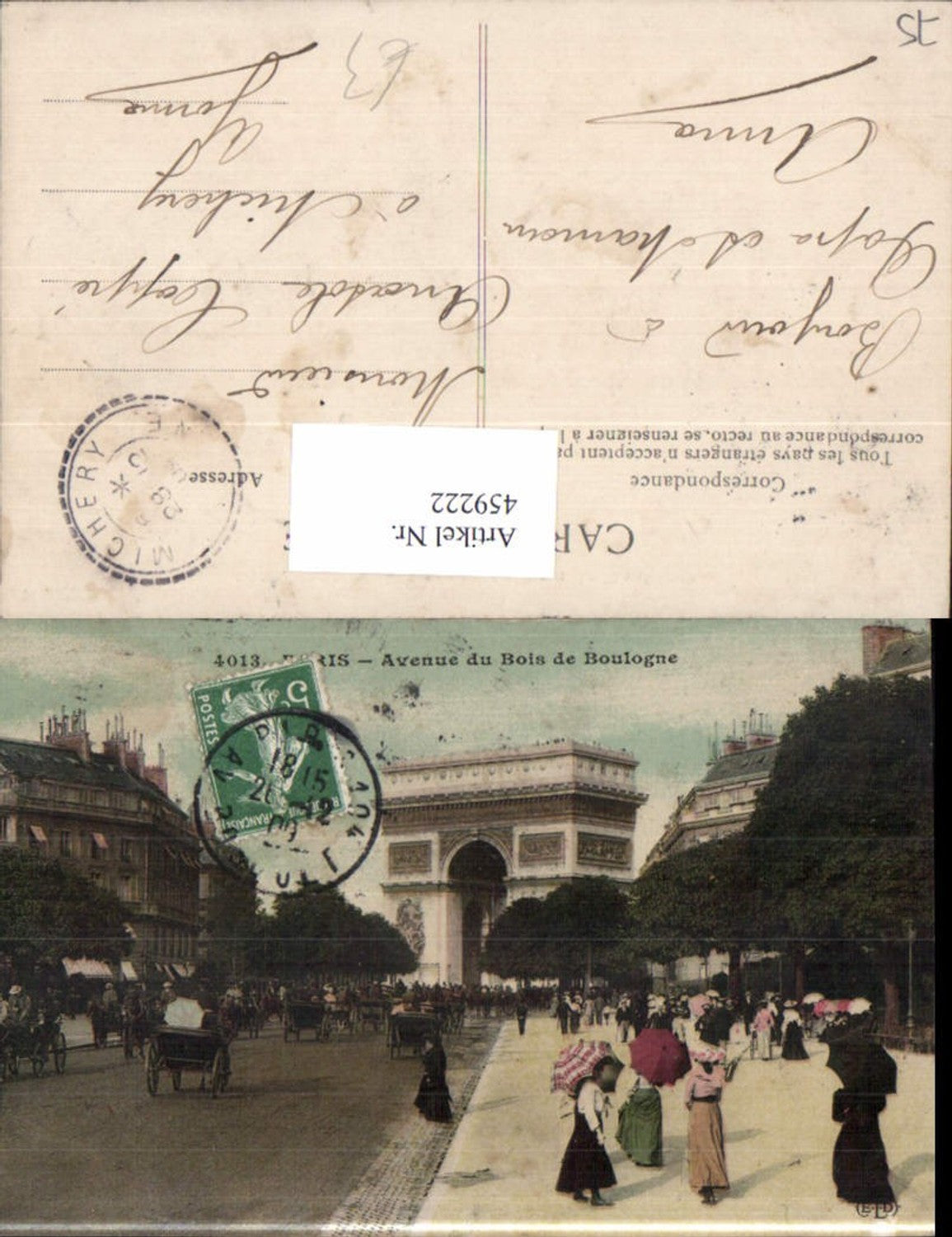 459222,Ile-de France Paris Avenue du Bois de Boulogne Kutschen