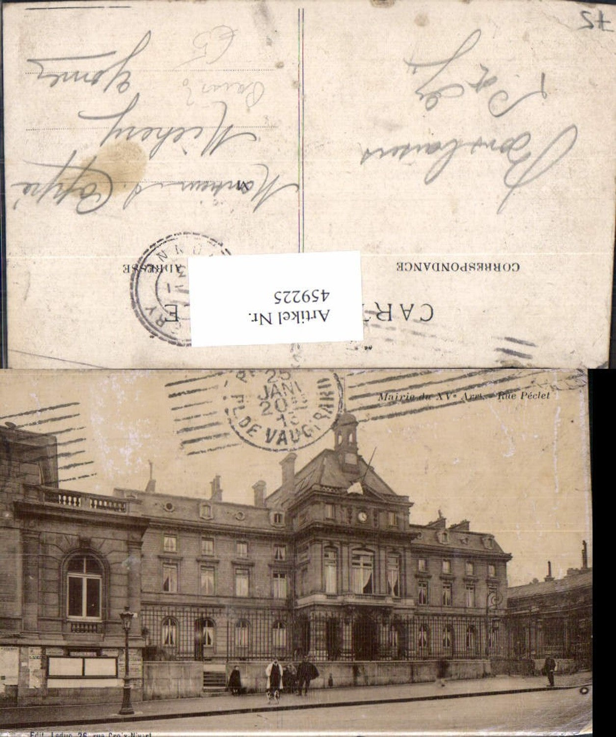 459225,Ile-de France Paris Mairie du XV Rue Peclet Rathaus