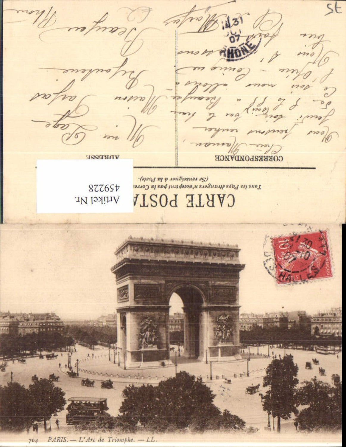 459228,Ile-de France Paris L Arc de Triomphe Triumphbogen