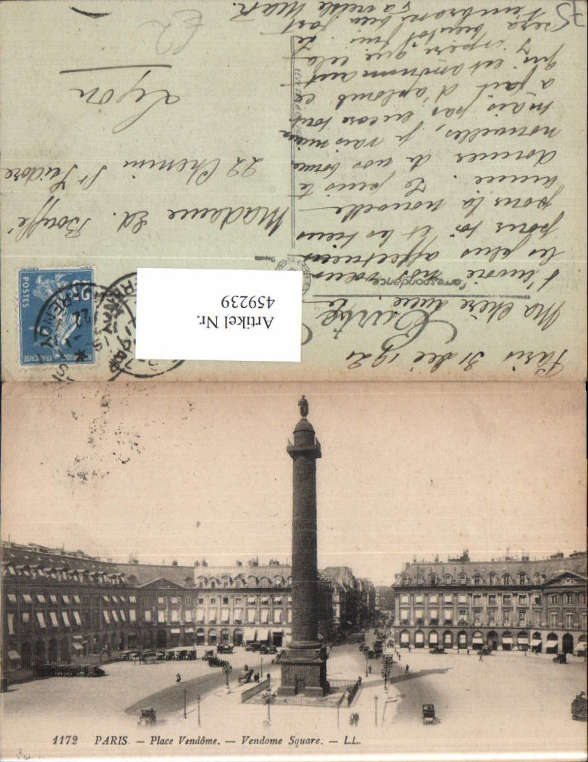 459239,Ile-de France Paris Place Vendome Vendome Square Monument
