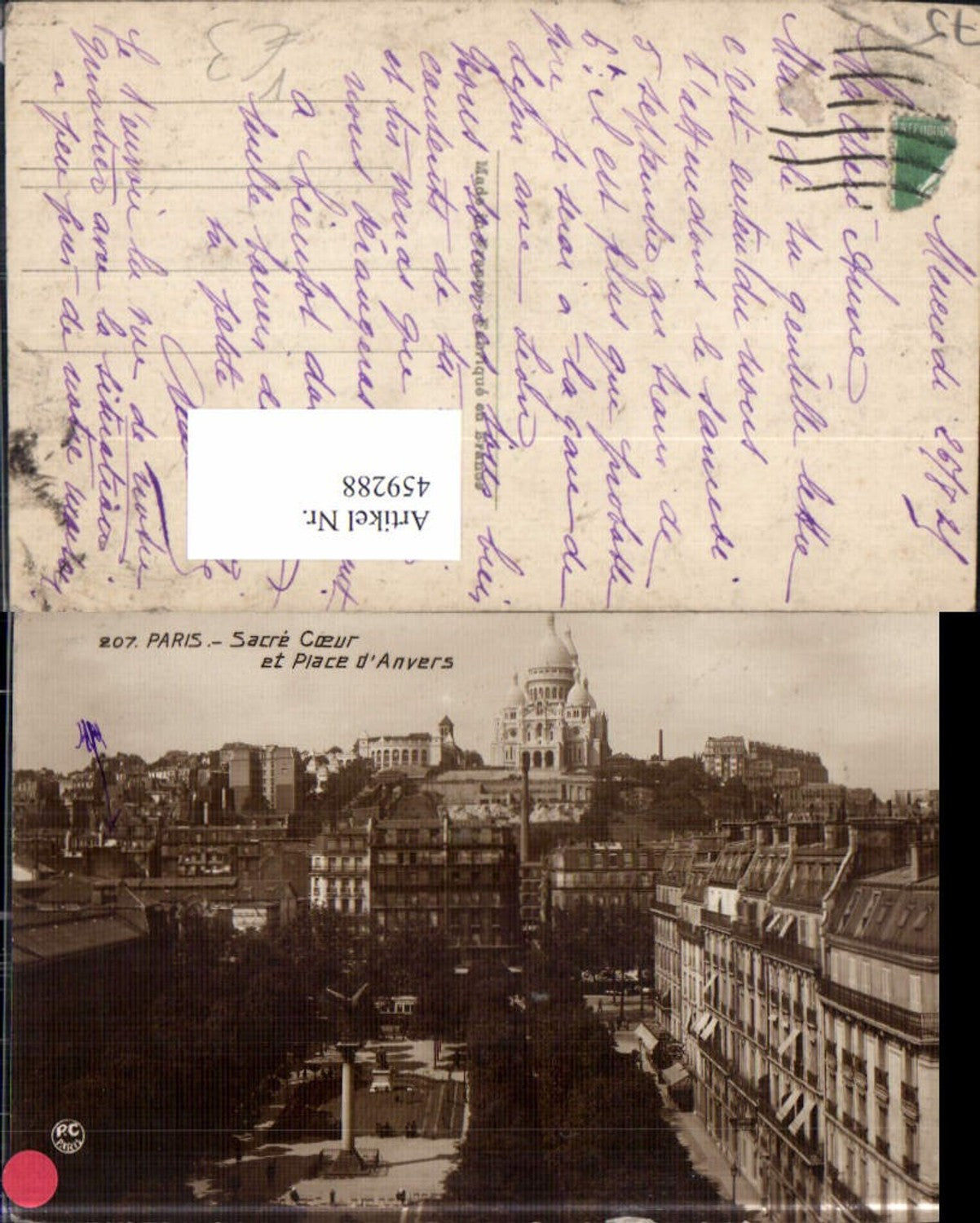 459288,Ile-de France Paris Sacre Coeur et Place d Anvers pub P. C. Paris
