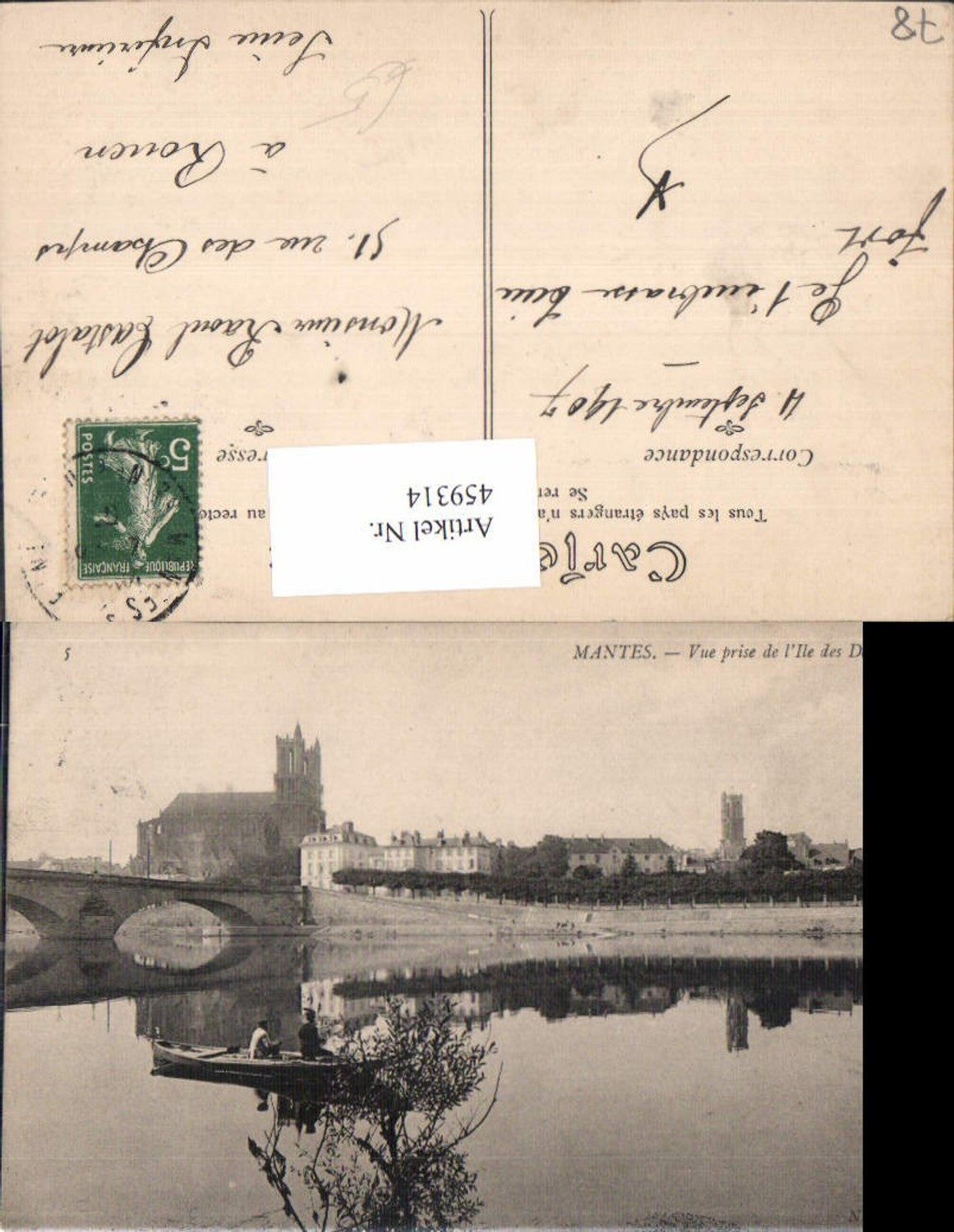 459314,Ile-de-France Yvelines Mantes Vue prise de Ille des Dames Brücke